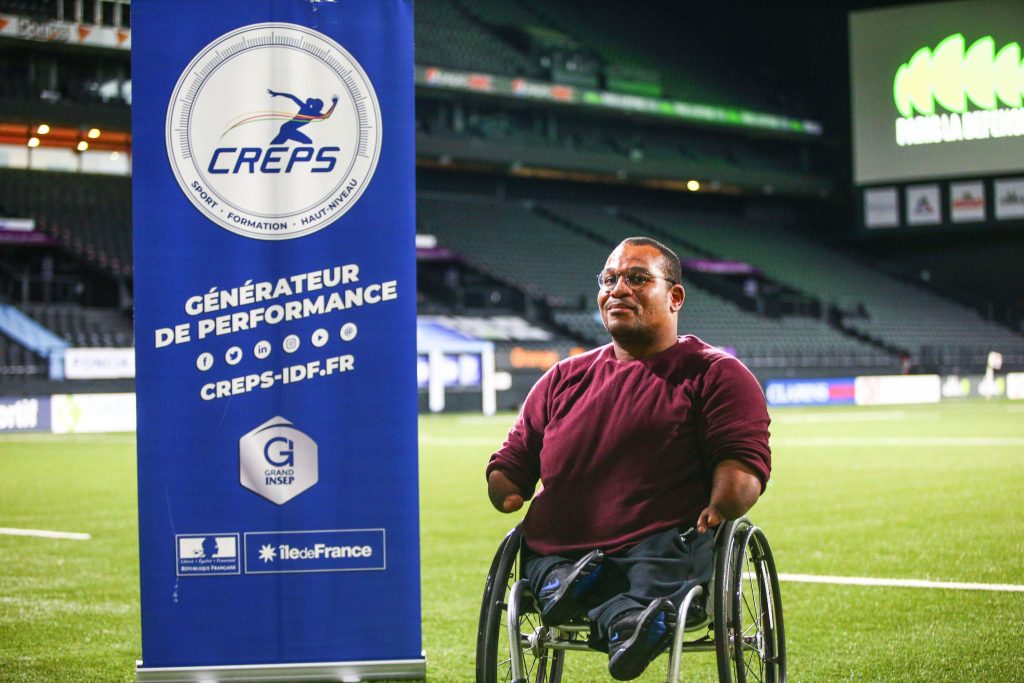 Cedric NANKIN pendant la visite de Paris La Défense Arena