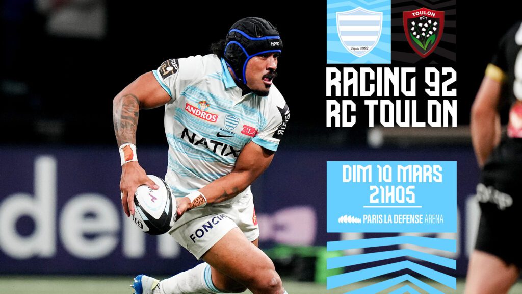 affiche du match racing 92 toulon à paris la défense arena