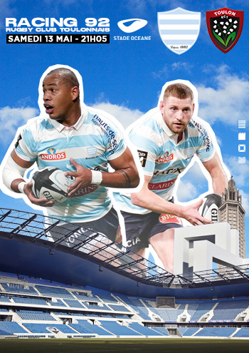 affiche du match racing 92 toulon du 13 mai 2023