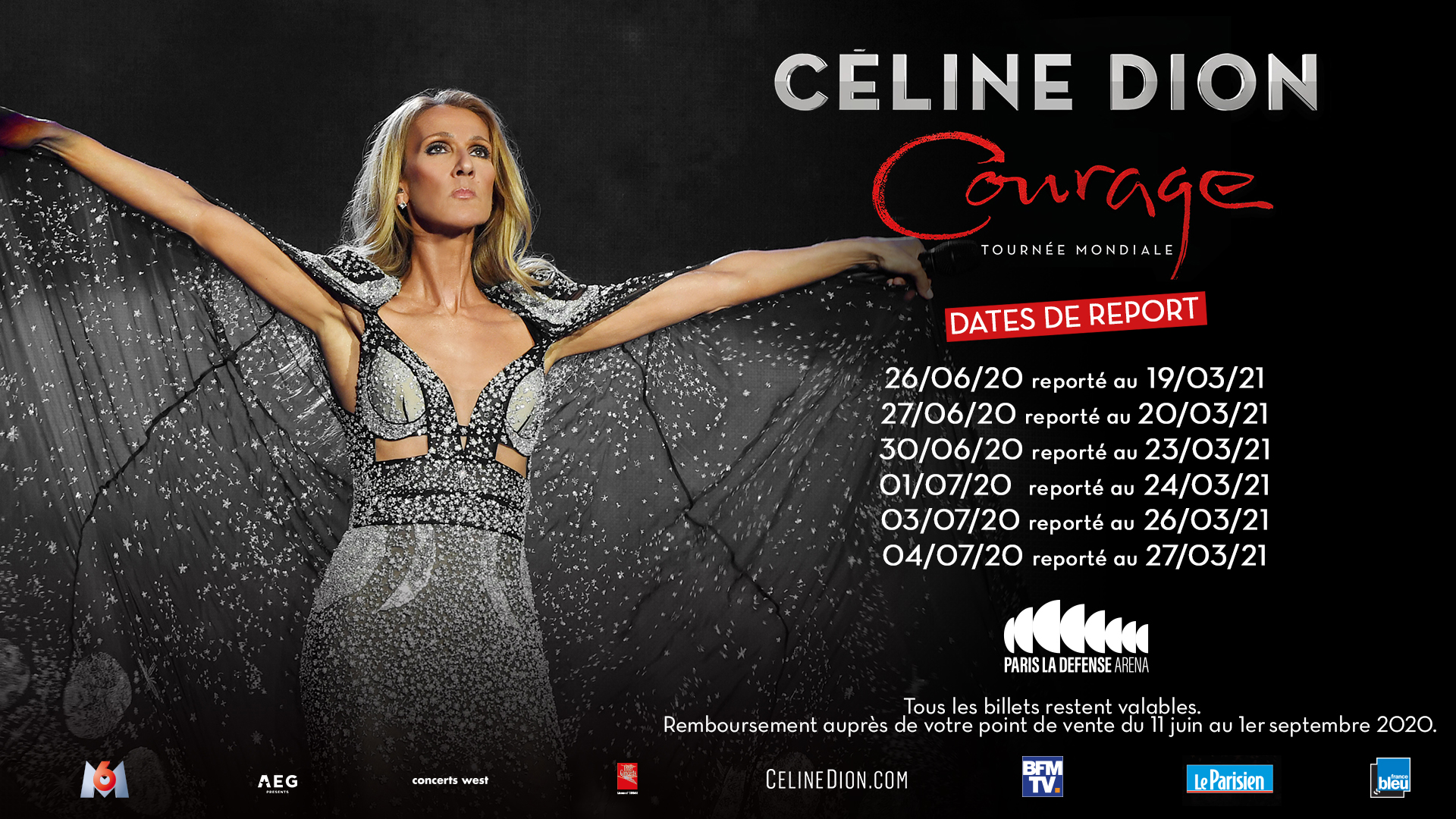 Céline Dion annonce les dates de report de ses concerts à Paris La
