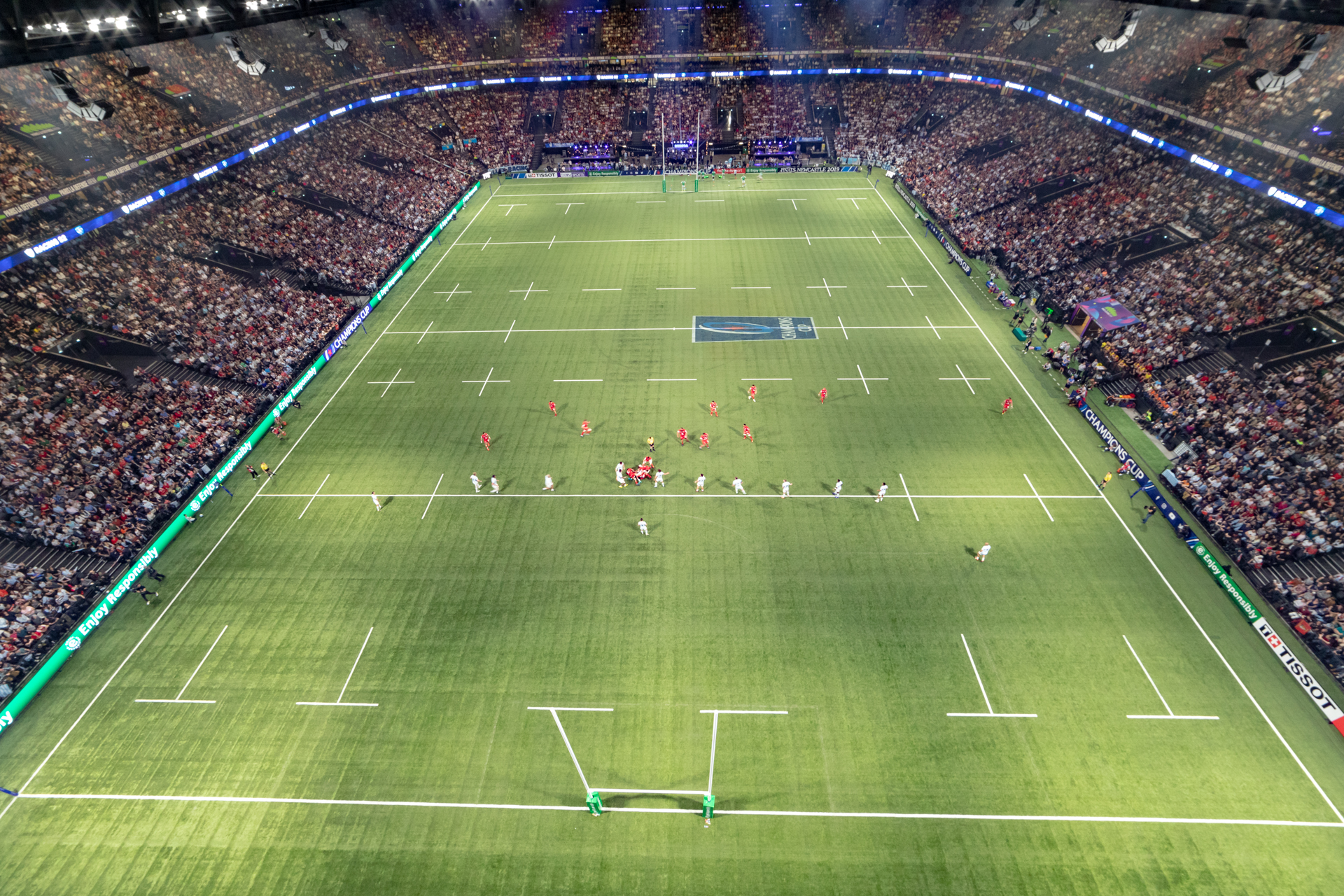 Un match du Racing 92 vu du grill technique de Paris La Défense Arena