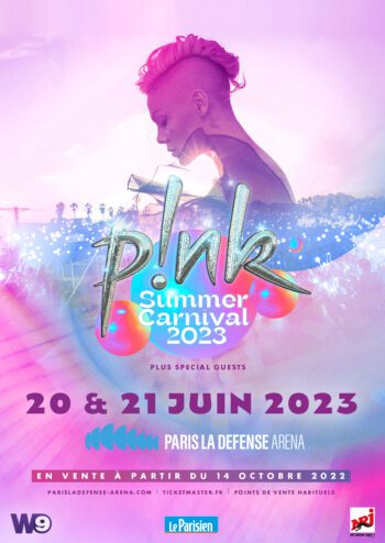 affiche concert pink paris la défense arena