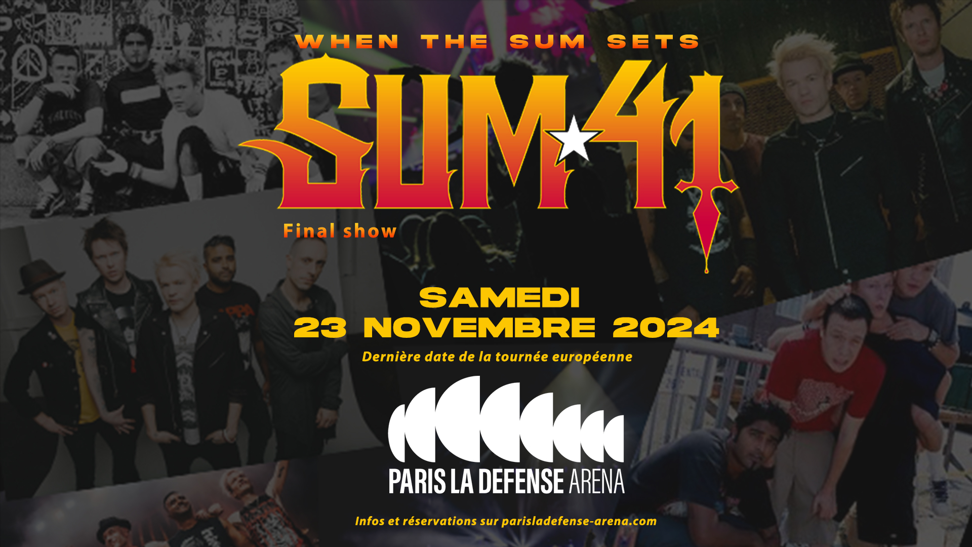 SUM 41 Concert Paris La Défense Arena Billet et place