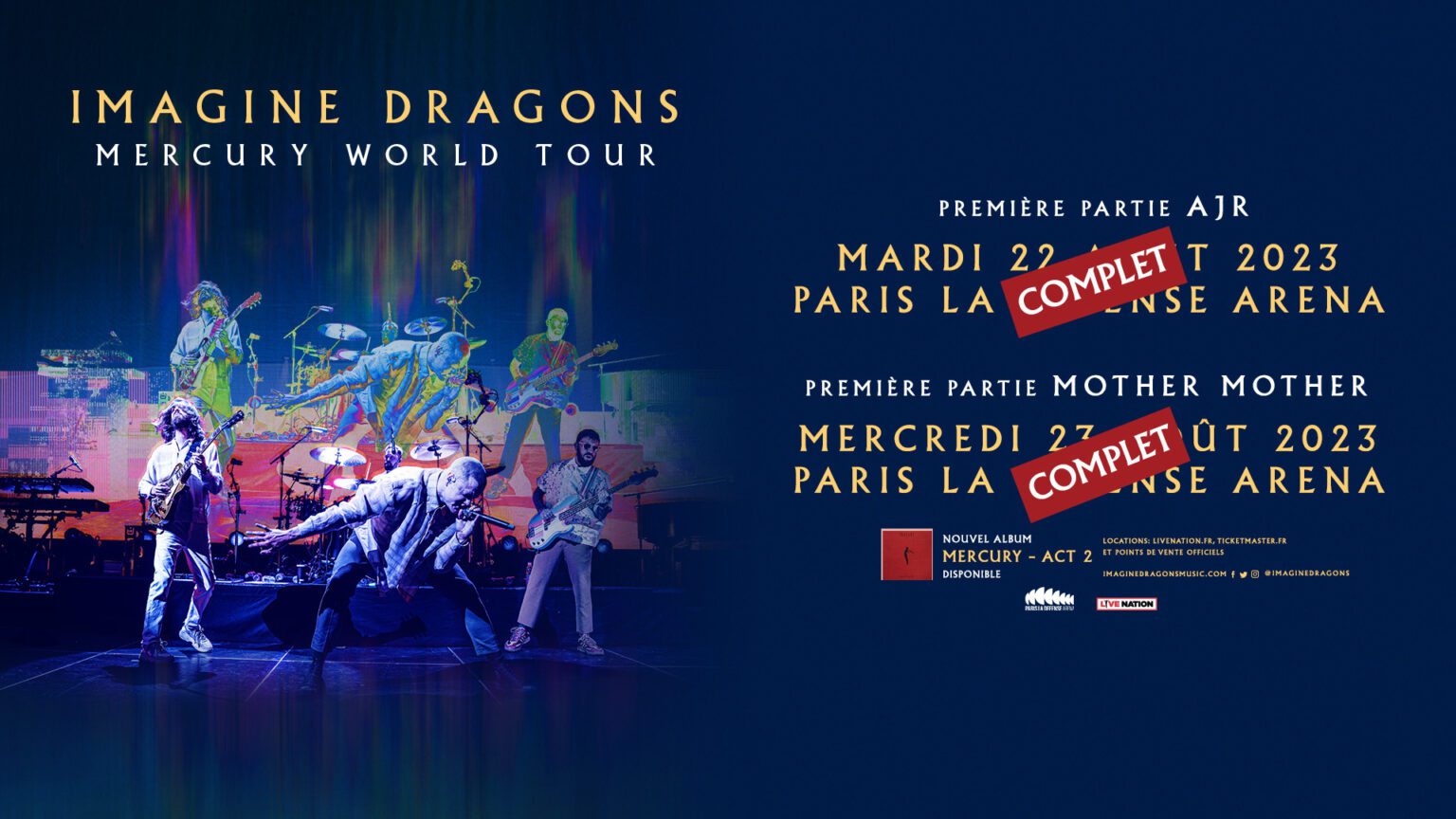 IMAGINE DRAGONS Préparez votre venue Paris La Défense Arena