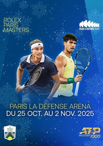 Affiche du Rolex Paris Masters du 5 octobre au 2 novembre 2025 à Paris La Défense Arena