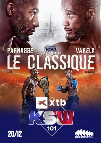 affiche KSW Parnasse Vs Varela le 20 décembre 2024 à Paris La Défense Arena