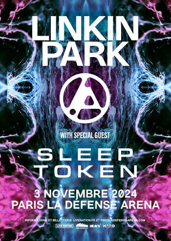 Affiche du concert de Linkin Park le 3 novembre 2025 à Paris La Défense Arena