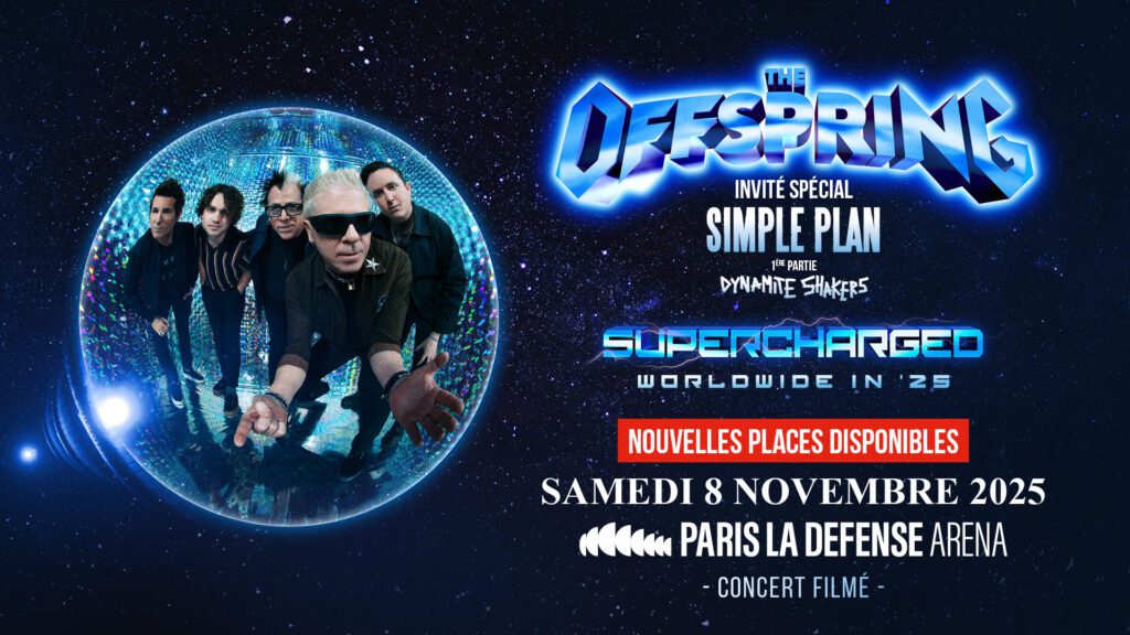 Affiche du concert de The Offspring le 8 novembre à Paris La Défense Arena