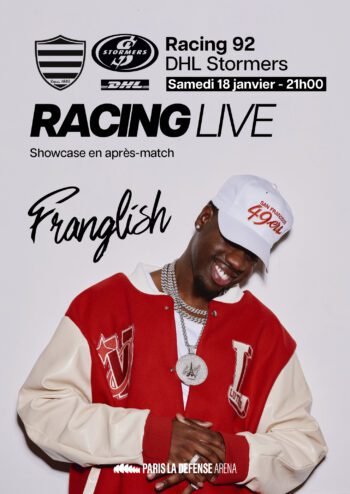Affiche du Racing Live avec Franglish le 18 janvier contre les Stormers à Paris La Défense Arena