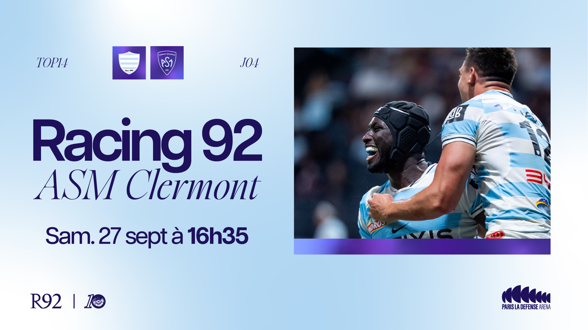 Racing 92 - ASM Clermont : préparez votre venue