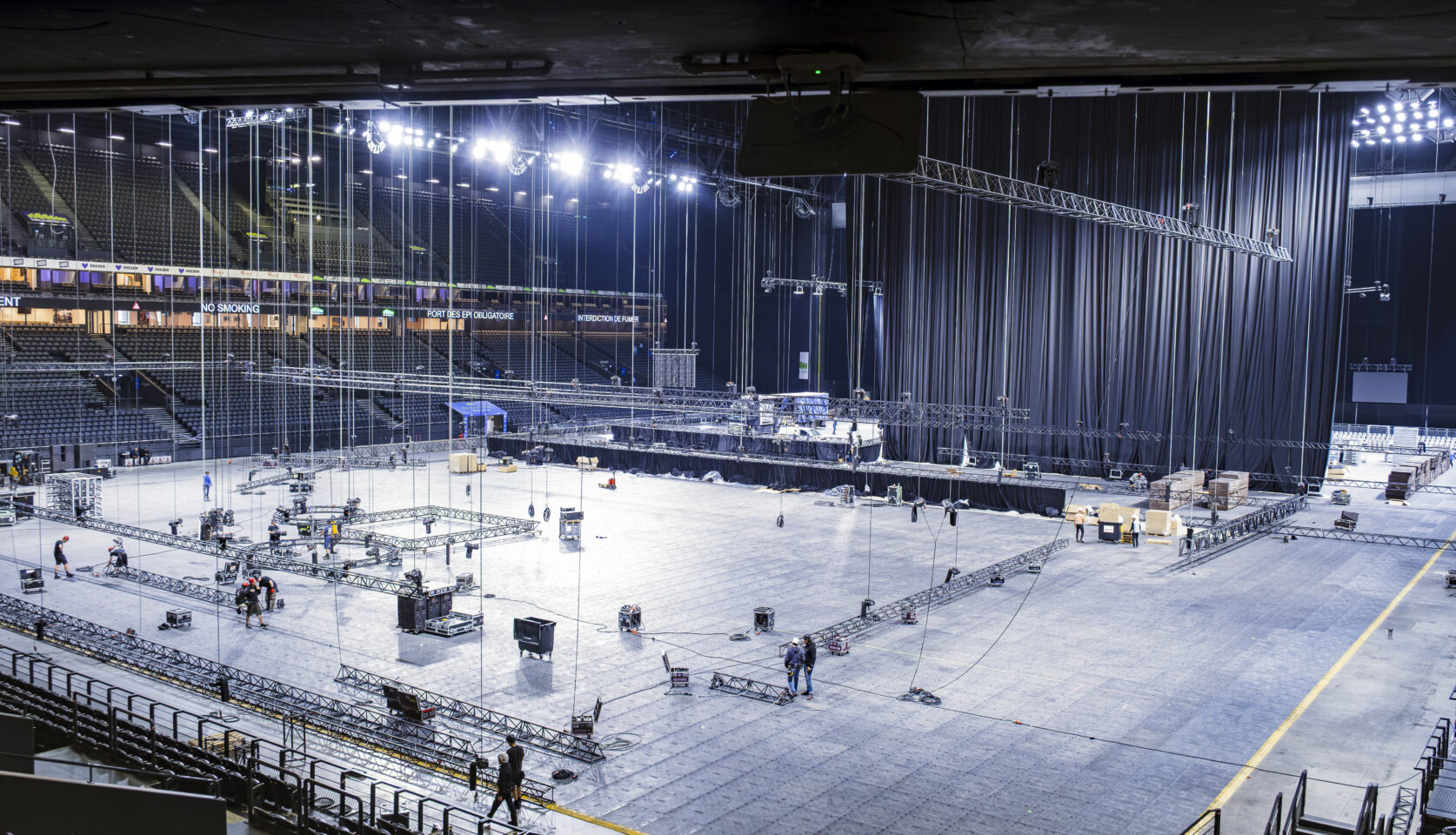Montage technique du Rolex Paris Masters