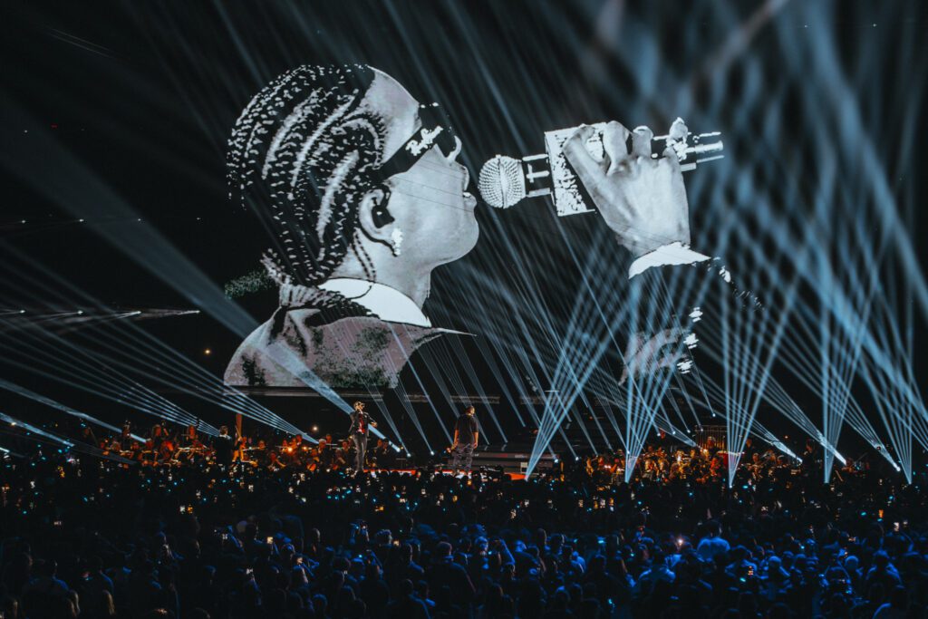 Le Gala des Pièces jaunes Paris La Défense Arena scène large vue scène mur nord asap rocky